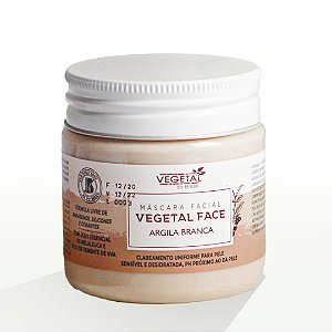 Mascara Facial Argila Branca 180G - Vegetal do Brasil