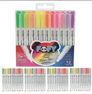 Marca texto - Fineliner 12 CORES - FOFY