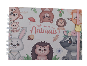 Livro Sensorial - Onde vivem os animais? - Elástico Rosa