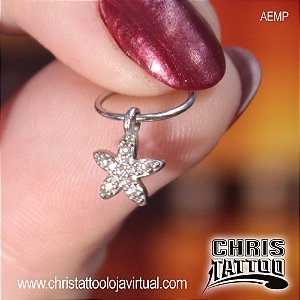 Piercing Argolinha Estrela Do Mar Pingente
