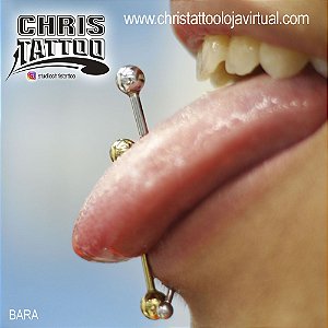 Piercing de Língua em Aço ou Titânio - Barbel