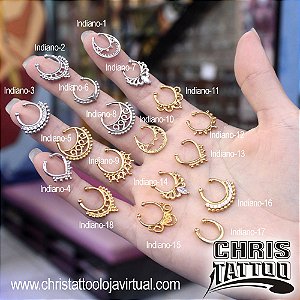 Piercings Indianos para Septo de Pressão