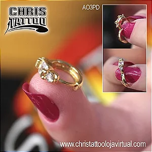 Argola Click 3 Pedras