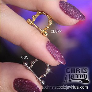 Piercing para Conch Coroa Elegante em Aço