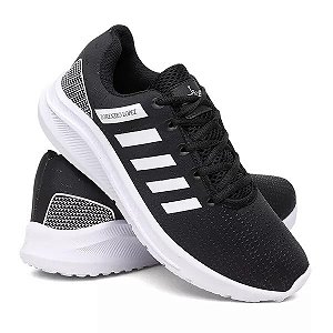 0-125- Tênis UNDER Preto/Branco, Sport, Corrida, Academia, Lazer