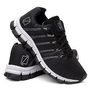 0-127- Tênis TITANIUM Preto, Sport, Corrida, Academia, Lazer
