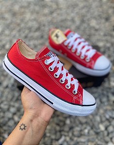 0-107 - Tênis ALL STAR Vermelho, Corrida, Academia, Lazer