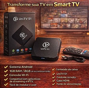 A Nova Unitv s1 já configurado vitalício