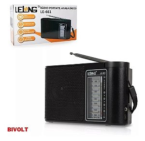 Rádio Portátil Retro Bluetooth Am/Fm Le-661 Lelong Novo