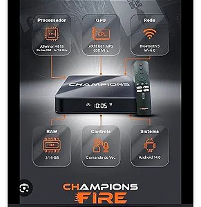 Champions Fire TV Box Full HD WiFi Rápido