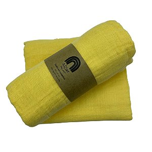 Cueiro / Fraldão - 100% Algodão - Estampa  Amarelo 120cm x 120cm