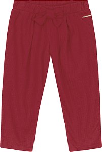 Calça Menina Malha Texturizada - Vermelha