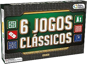 6 jogos clássicos Xadrez - Dama - Ludo - Trilha - Dominó - Jogo da Força - Pais e Filhos