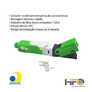 Conectore Oneclick sc/apc reutilizavel HFO