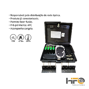 CTO 2 Travas com Splitter 1X16 SC/APC Caixa de Terminação Óptica FTTH - HFO