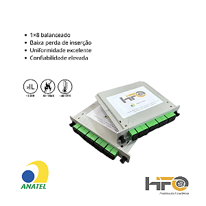 Splitter Box Modular Cassete 1 x 8 sc/apc Divisor Fibra Optica conectorizado Homologado HFO