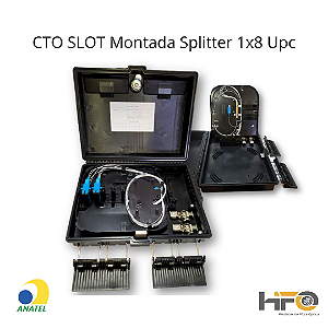 CTO 2 Travas com Splitter 1X8 SC/UPC Caixa de Terminação Óptica FTTH - HFO