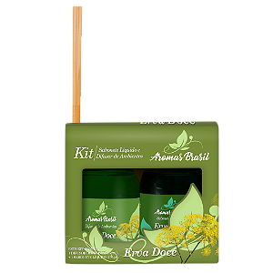 Kit Aromas Brasil Difusor e Sabonete 250ml Erva Doce