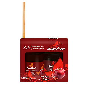 Kit Aromas Brasil Difusor e Sabonete 250ml Maçã com Canela