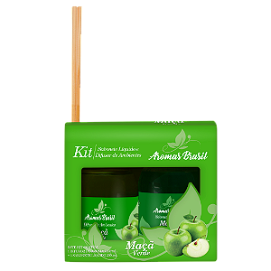 Kit Aromas Brasil Difusor e Sabonete 250ml Maçã Verde