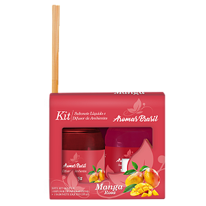 Kit Aromas Brasil Difusor e Sabonete 250ml Manga Rosa
