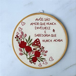 Quadrinho Bordado Avós - 20cm