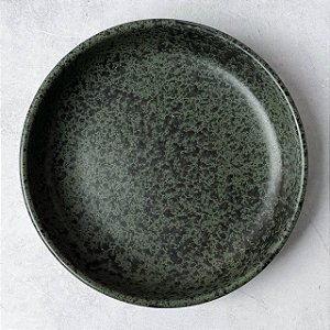 Prato de Cerâmica Verde Musgo & Preto