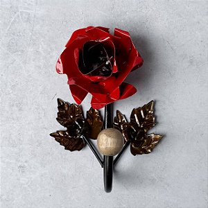 Gancho de Ferro Flor 1 ponteira - Flor Vermelha