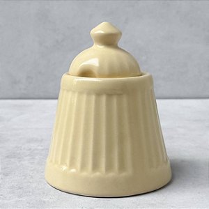 Saleiro / Açucareiro de Cerâmica - Creme