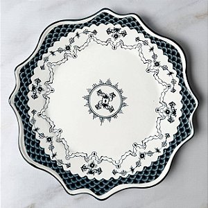Prato de bolo 36cm - Tons Azul