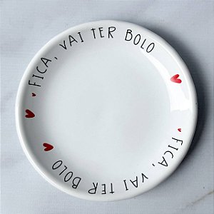 Prato de cerâmica para servir bolo - 17cm