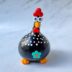 Galinha em Cabaça - Poá com Flor Tiffany e Laranja
