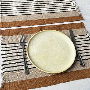 Jogo americano 7 peças - Caramelo com Listras Black