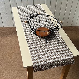 Trilho de mesa 1,5m - Xadrez Marrom
