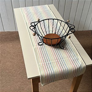 Trilho de mesa 1,5m - Cru com Listras Color