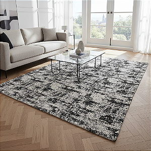 Tapete Sala 2m x 2,5m - Marmorizado Preto