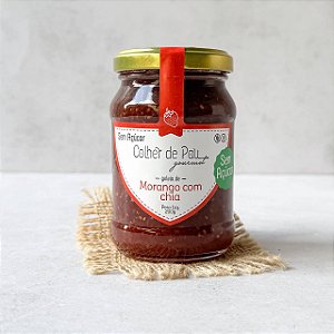Geleia de Morango com Chia Zero Açúcar - Colher de Pau Gourmet
