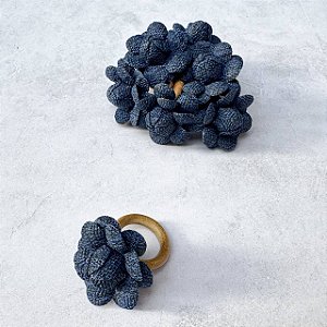 Jogo Anel de Guardanapo 8 peças - Flor Azul