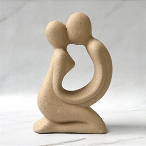 Casal unido em cerâmica - Textura Cimento Tijolo Claro