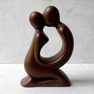 Casal unido em cerâmica - Marrom