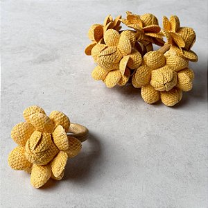 Jogo Anel de Guardanapo 6 peças - Flor Amarela