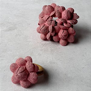 Jogo Anel de Guardanapo 8 peças - Flor Rosa