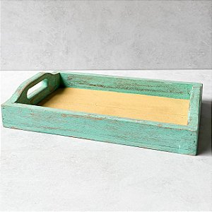 Bandeja de Madeira Pintada à mão - 38cm