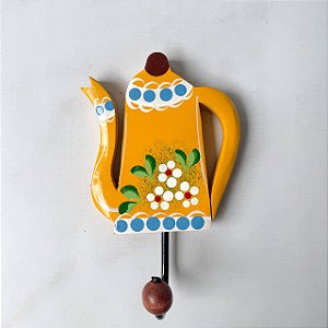 Gancho Decorativo em Formato de Bule - Amarelo