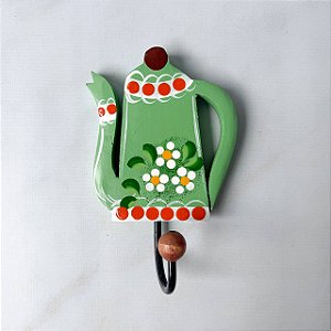 Gancho Decorativo em Formato de Bule - Verde Erva Doce