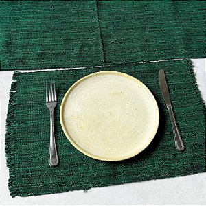 Jogo americano 7 peças - Verde com Mescla Preta