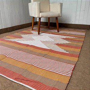 Tapetão Boho 2m x 1,5m - Cappuccino, Mostarda e Terracota
