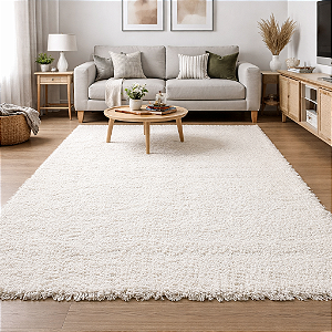 Tapete Sala Peludo 2m x 1,5m - Cru