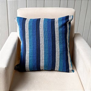 Capa de almofada algodão - Tons Azul