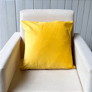 Capa de almofada Suede  - Amarelo Gema